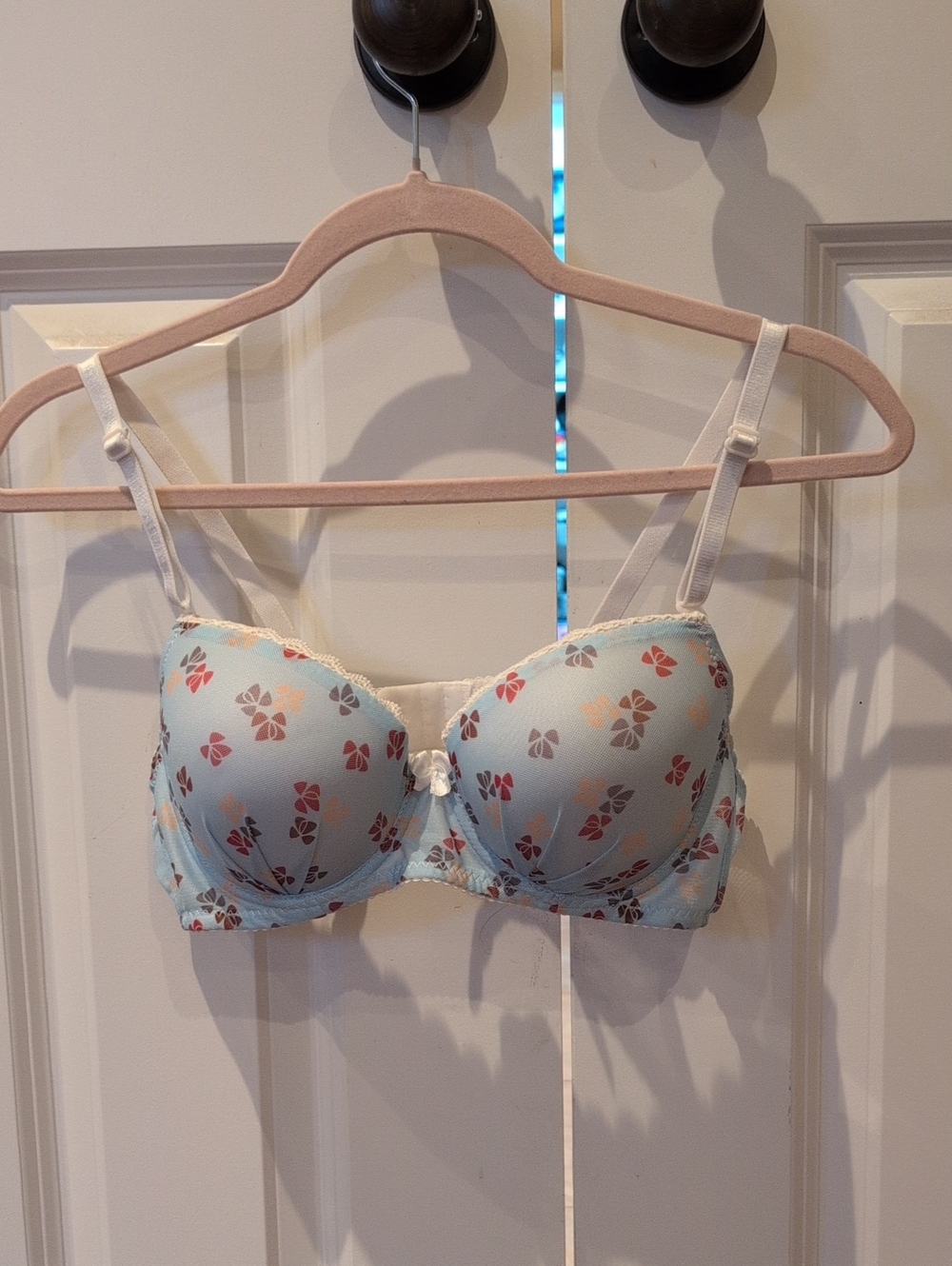 Light Blue Floral Push-Up Bra Never Worn